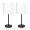 LimeLights White Shade Stick Lamps with USB Charging Port